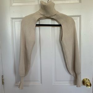Cream Knit Bolero Turtleneck
